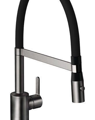 Keittiöhana Damixa Silhouet Pro, pesukoneventtiilillä, Harjattu grafiitinharmaa